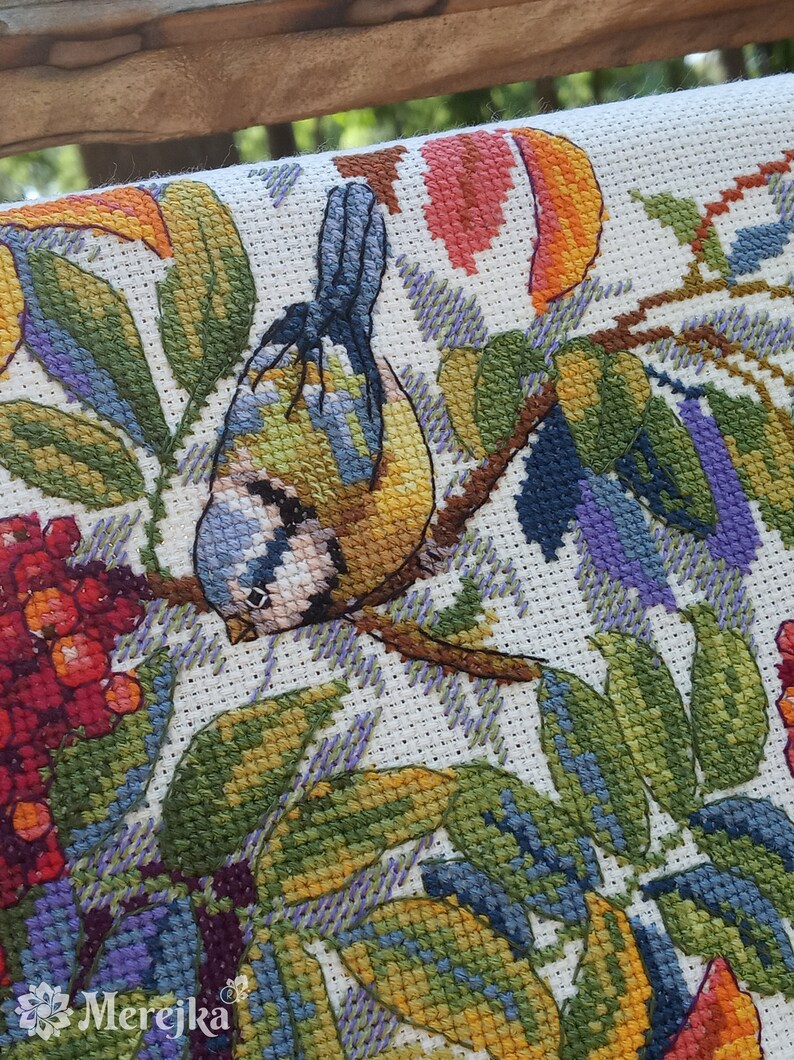 Merejka Kreuzstich-Set „Rowan“ – Komplett Mit Stoff, Garn, Nadel & Anleitung, Motiv 27x37 Cm