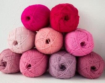 WOOL Yarn 100%-knitting Yarn - Pink With Purple Shade #508 - Etsy