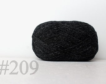 WOOL yarn 100%-knitting yarn - very dark grey # 209