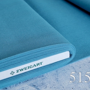 Zweigart 32 count Murano evenweave fabric Azure blue 5152