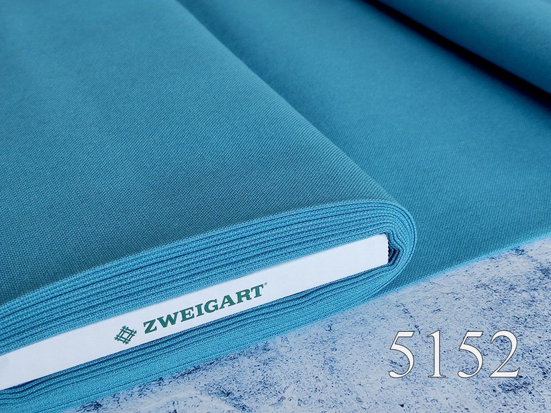 Zweigart 32 count Murano evenweave fabric Azure blue 5152