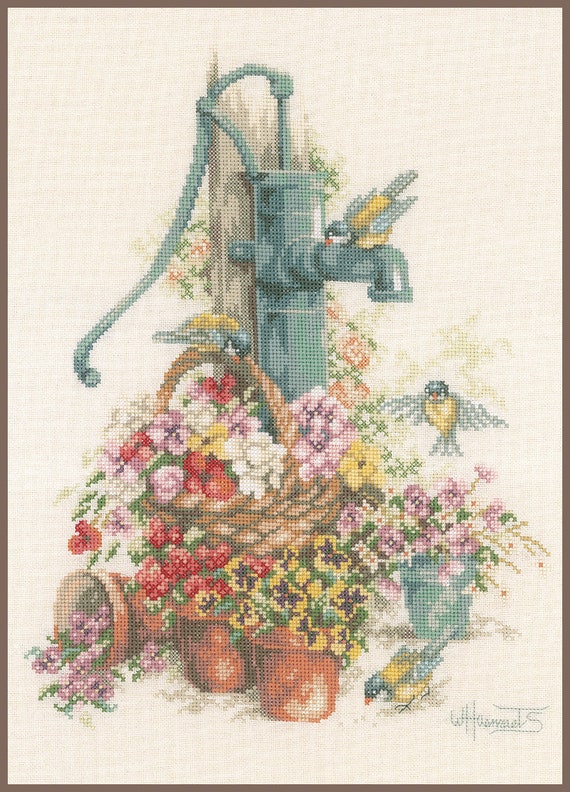でおすすめアイテム。 クロスステッチキット Pump Water the at の「Birds Lanarte - 絵画