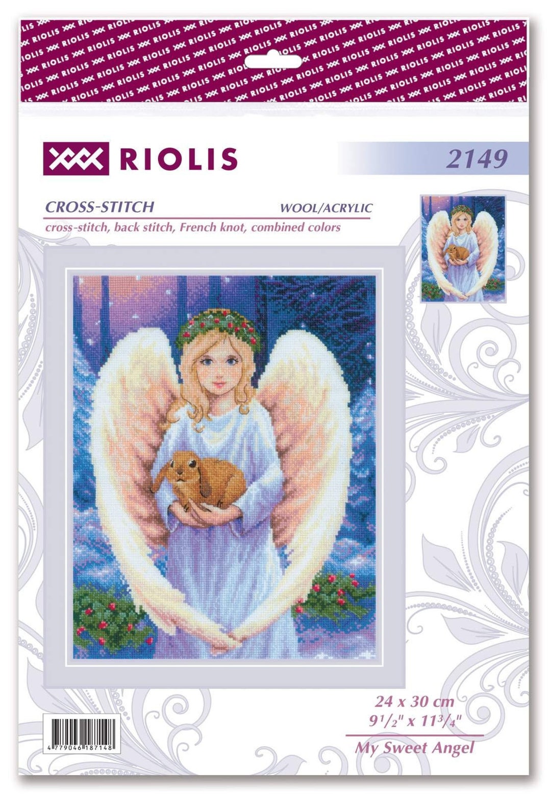 RIOLIS Kreuzstich-Set 'Meine Familie' – Inkl. Stoff, Garn, Nadel & Anleitung, 30 X 21 Cm