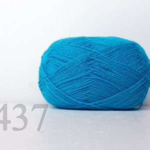 WOOL yarn 100%knitting yarn bright blue 437 image 1