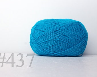 WOOL yarn 100%-knitting yarn -  bright blue #437