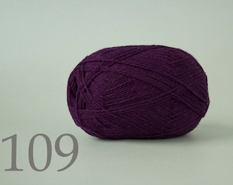 WOOL yarn 100%-knitting yarn - plum #109