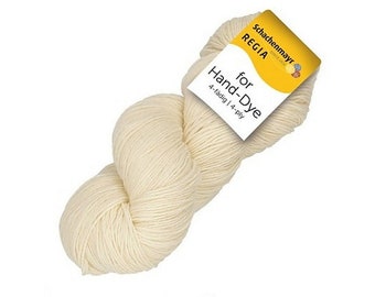 For Hand Dye Regia 4ply sock yarn skein in ivory color
