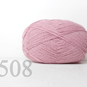 WOOL yarn 100%-knitting yarn - pink with purple shade #508