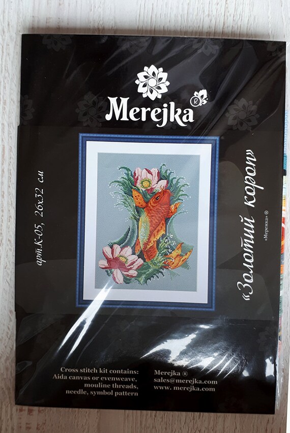 Merejka Kit De Broderie Au Point De Croix Compté Koi Doré