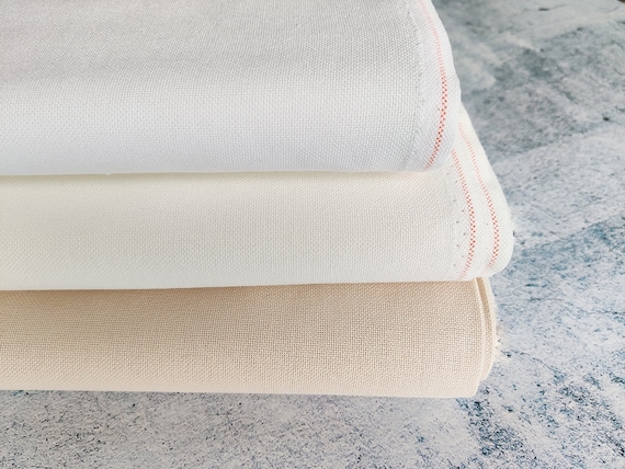 28 Count Brittney Lugana Evenweave Zweigart Fabric in White and