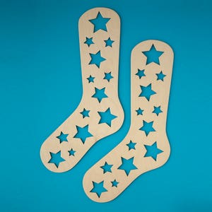 Barelle Forme calzino, Blocchi di calzini in legno con motivo Stelle, strumento di maglia, idea regalo di maglia, regalo per maglieria, blocco calzini COPPIA
