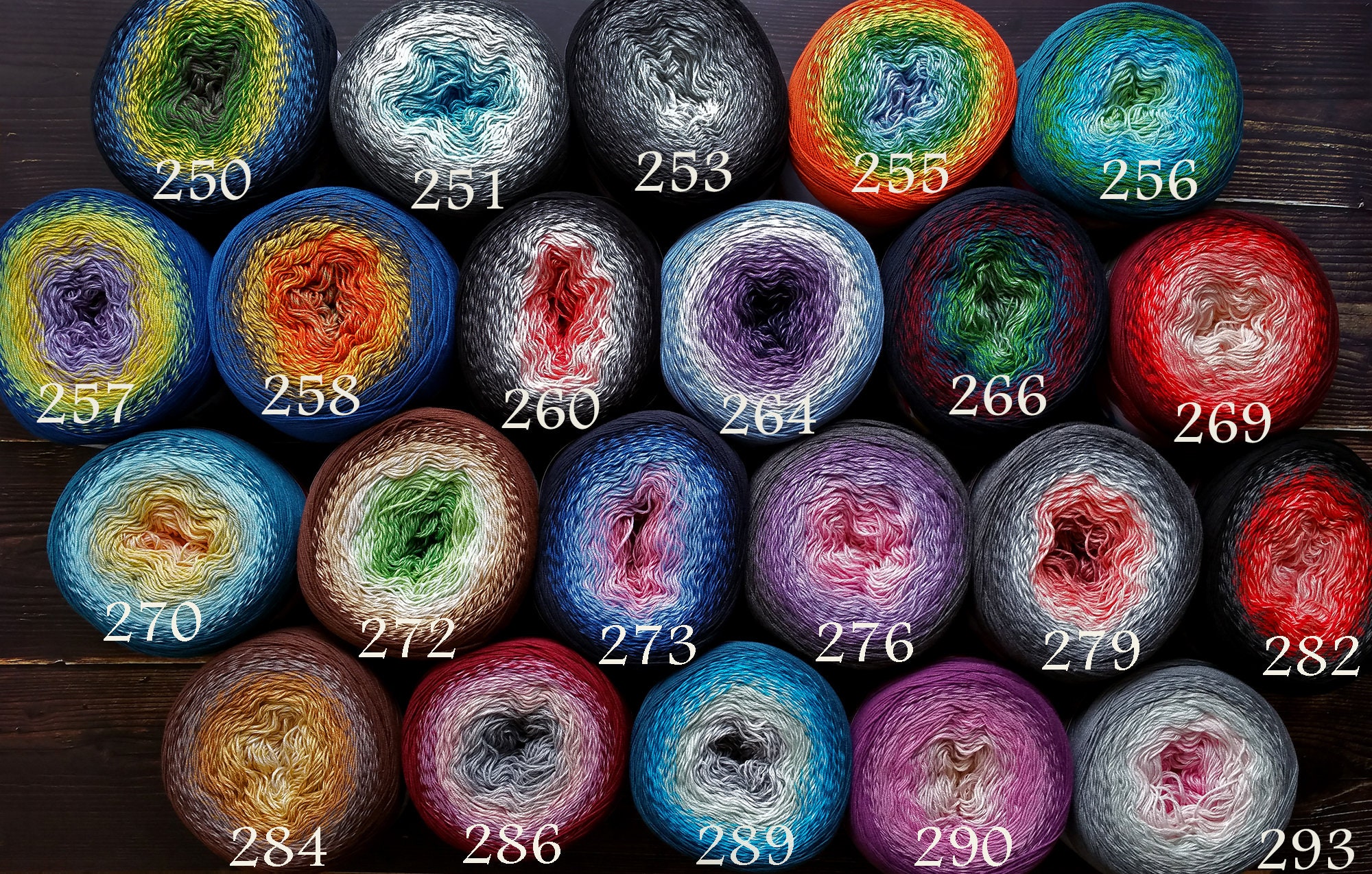 Soft PREMIUM Gradient Yarn Cake KOKONKI / Color Palette / KOKONKI Ombre Yarn  