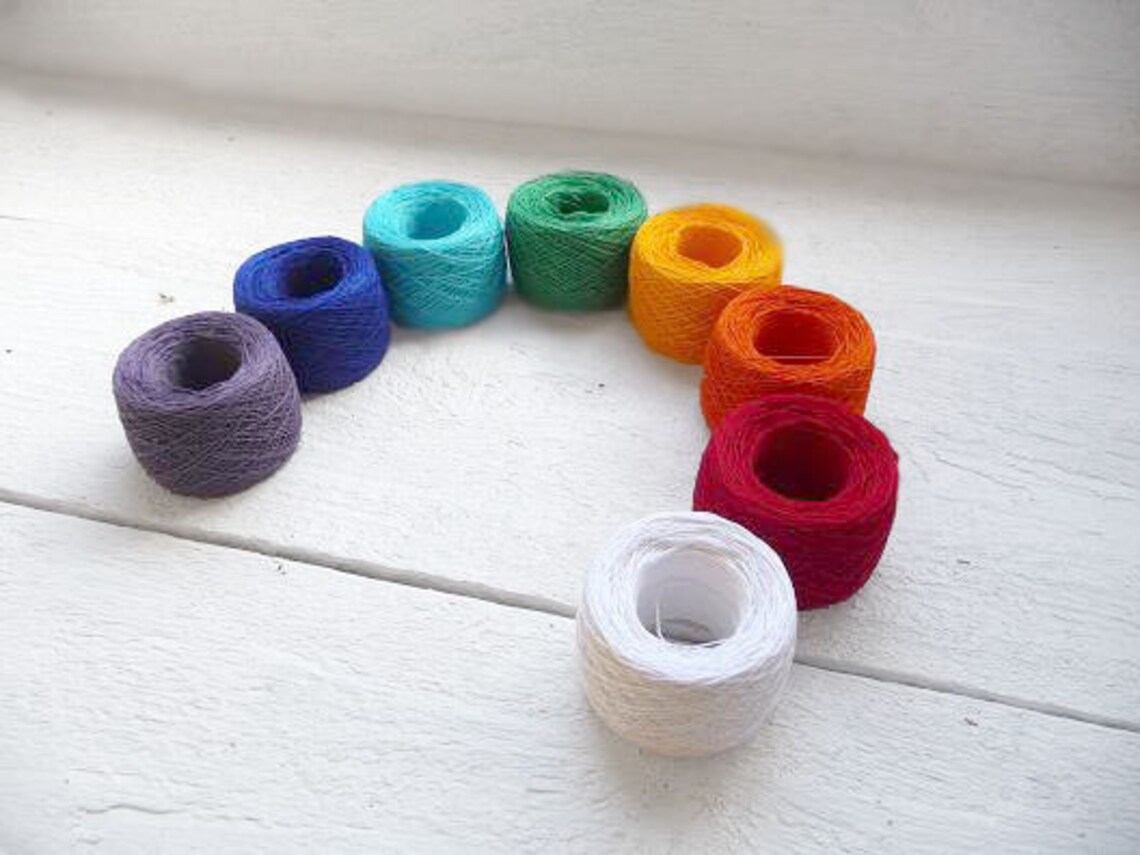 Linen Crochet Thread Rainbow Mix of Linen Yarn Etsy
