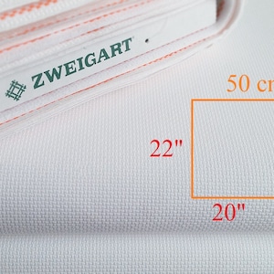 Leinen Aida Stoff 14 Count | 50x55cm Von Zweigart | Kreuzstich Stoff Für Stickprojekte | Natur Leinen