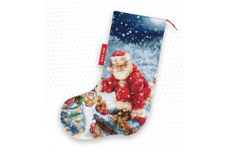 Christmas Stocking KIT Cross Stitch Santa Lucas Christmas Etsy Canada