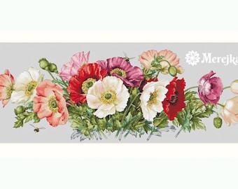 Poppies, counted Cross stitch kit by Merejka K-33