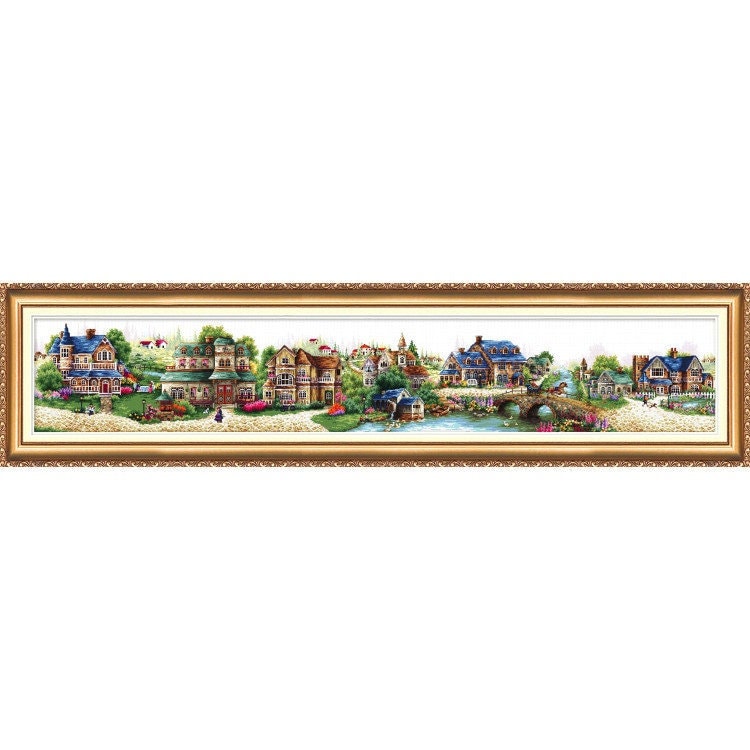 Fairytale town - counted cross stitch kit by AbrisArt AH010