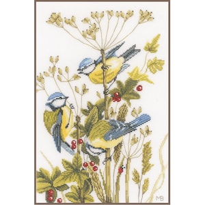 Getelde kruissteek kit - Pimpelmezen van Lanarte, Marjolein Bastin serie