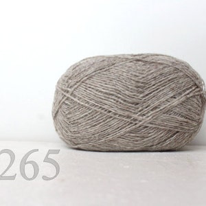 WOOL yarn 100%-Wool for knitting, crochet - grey with brown shade #265
