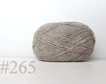WOOL yarn 100%-Wool for knitting, crochet - grey with brown shade #265