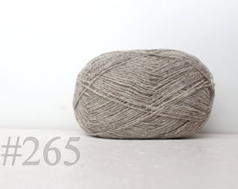 Hilo de LANA 100% Lana para tejer, crochet - Gris con tono marrón #265