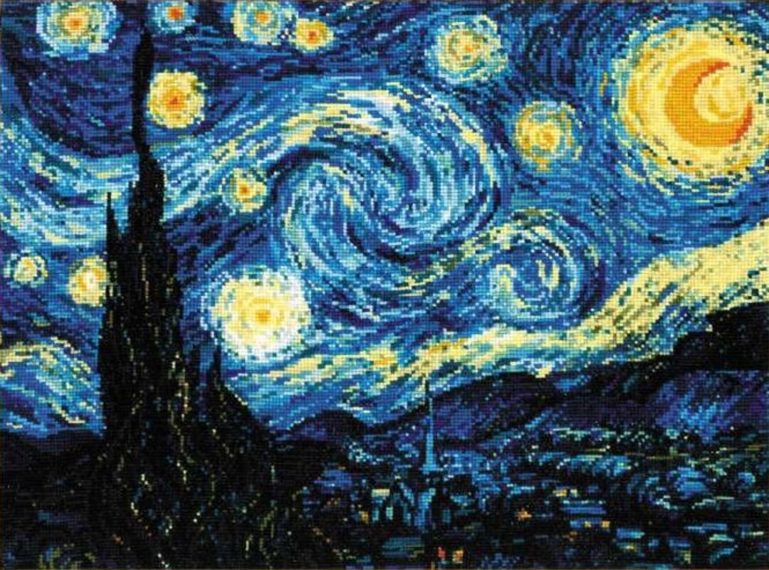 クロスステッチキット 1088 星月夜（ゴッホの絵画をモチーフに