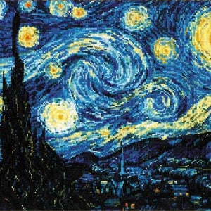 Cross stitch kit 1088 Starry Night after Van Gogh's Painting, Riolis  DIY