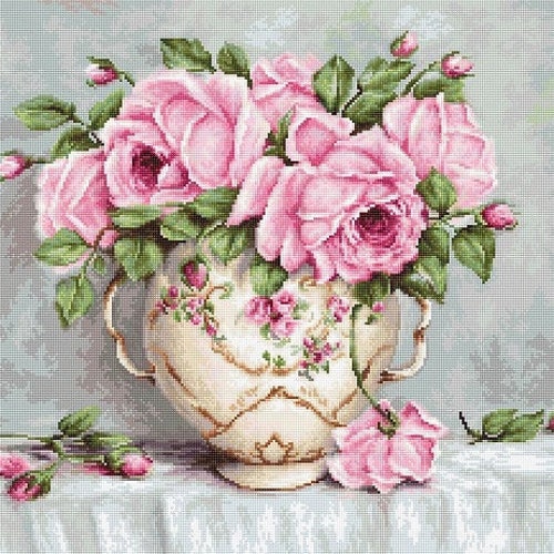 Merejka Kreuzstich-Set K-179 – Fertiggröße 24,5x35,5 Cm, Mit Aida-Stoff & DMC-Garn