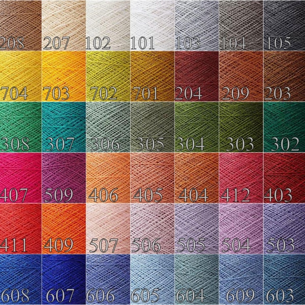 Linen Thread for crochet, Linen Yarn for knitting, Lace yarn Set for Any 8 colors
