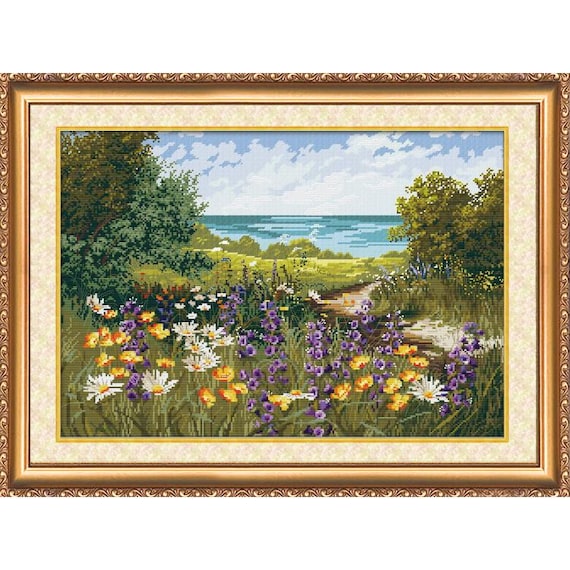 Landscape - Counted Cross Stitch Kit by Abrisart AH007 - Etsy Denmark