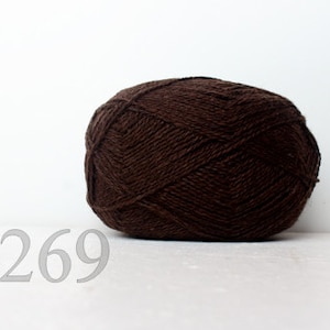 WOOL yarn 100%-knitting yarn -  cofee brown #269