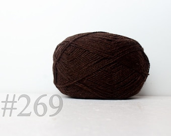 WOOL yarn 100%-knitting yarn -  cofee brown #269