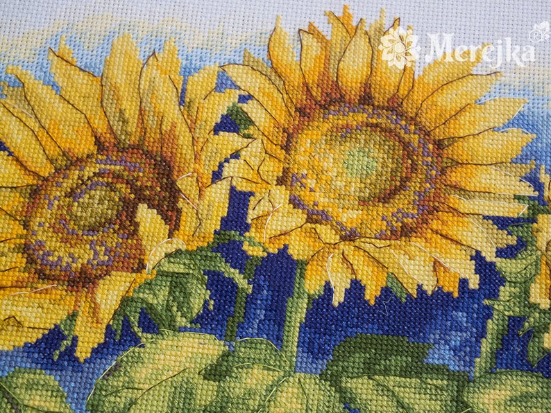 Bright Sunflowers Counted Cross Stitch Kit by Merejka K125 Etsy
