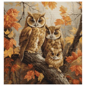The Owls Family - Cross Stitch Kit Luca-S B5045