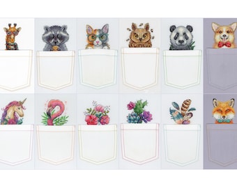 Cross stitch kit for embroidery on clothing DIY  On water-soluble canvas