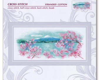Cross Stitch Kits Collection - Sakura. Fuji, Brigde and