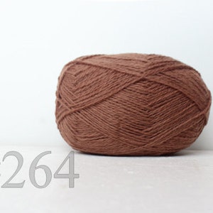WOOL yarn 100%-Wool for knitting, crochet, - soft brown #264