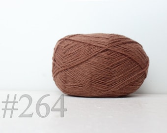 WOOL yarn 100%-Wool for knitting, crochet, - soft brown #264