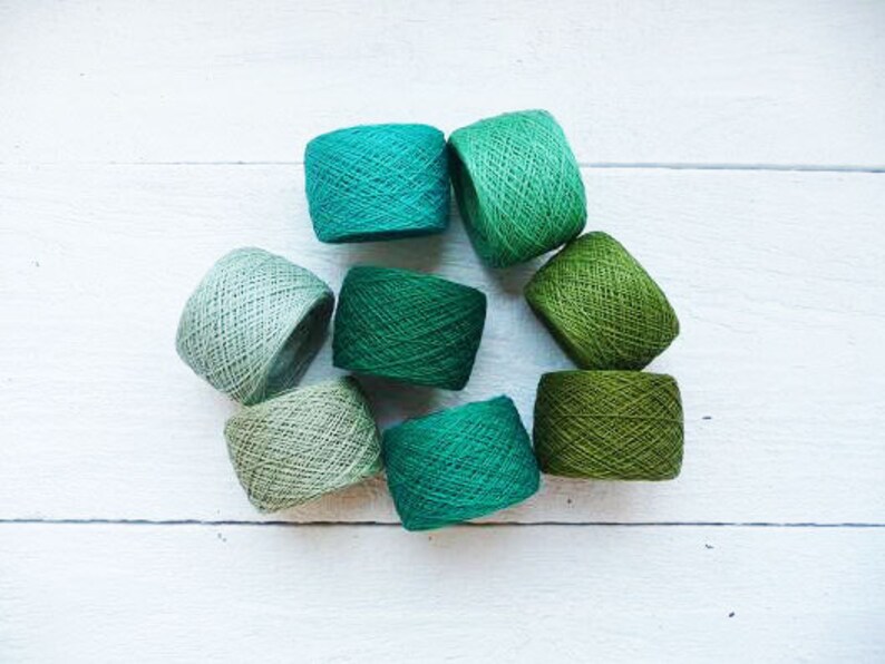 Green Crochet Thread collection high quality 100 Linen Etsy