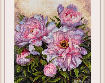 Merejka Counted Cross Stitch Kit - Pansies And Butterfly Design, 16x17cm Finished Size - View #3