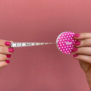 Spring tape measure Prym Love, pink, 150cm