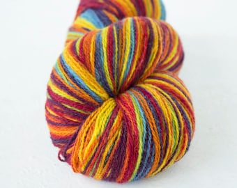 Rainbow Gradient  wool Artistic Yarn for knitting, crochet,  Aade Long 8/2