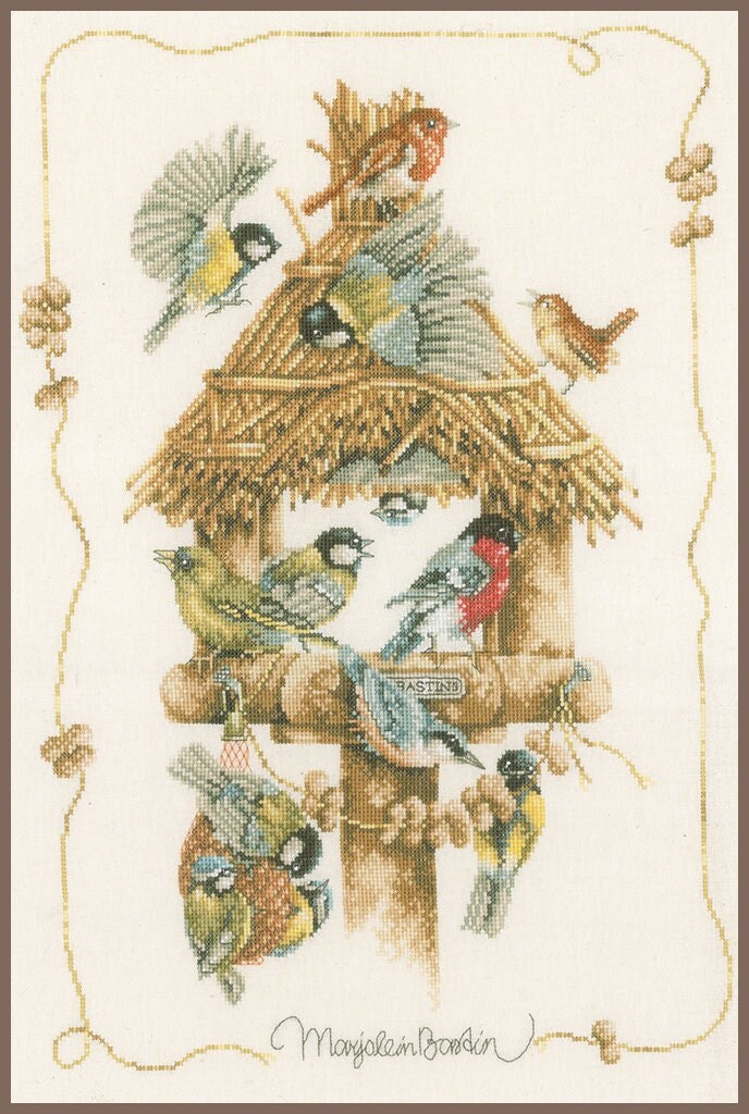 クロスステッチ完成品☆Marjolein Bastin 四季 クロスステッチキット - Lanarte の Birdhouse、Marjolein Bastin