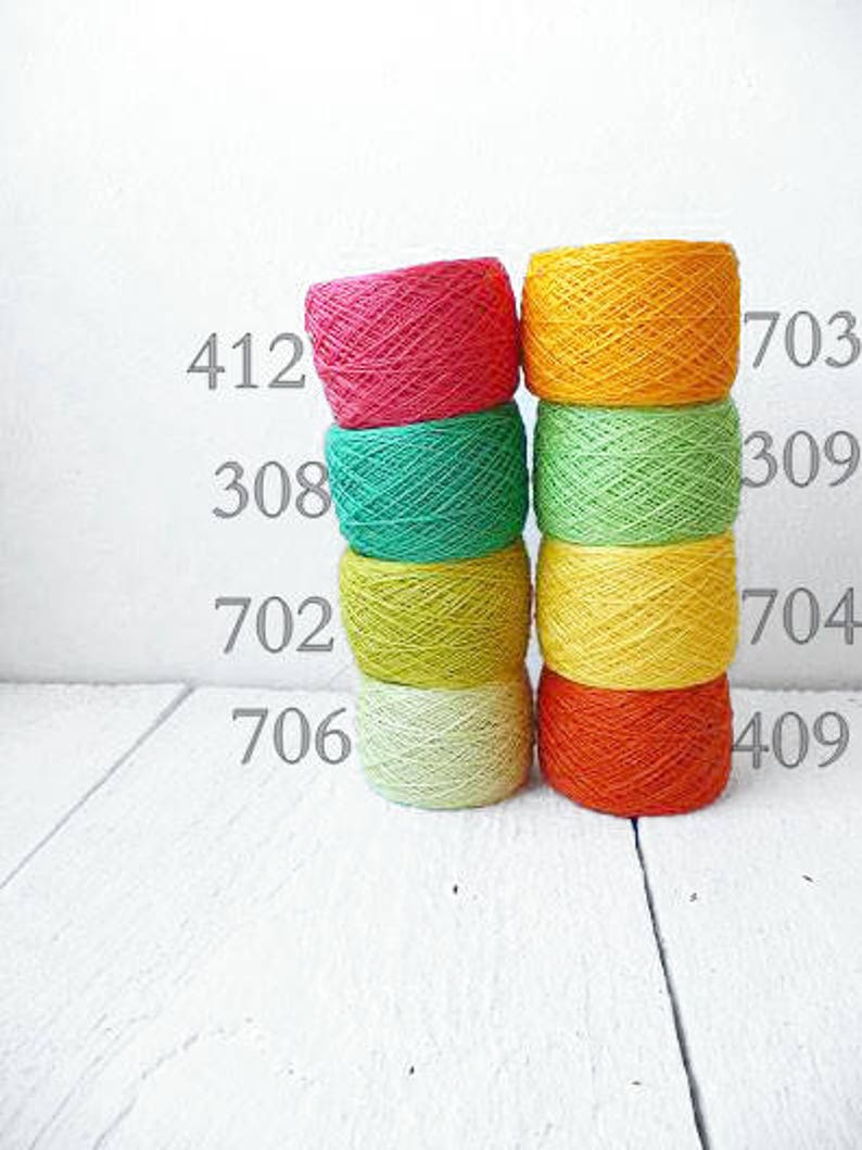 Linen thread 200 gram / 7oz. choose Any color Lace weight linen yarn color palette image 7