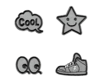 反射パッチ 自己接着式、アイロン接着 - 衣類の修理や装飾に便利なアップリケ。