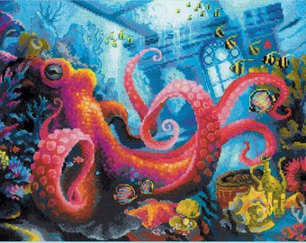 Luca-S Wild Life Predator Cross Stitch Kit - 300x200 Stitches With 65 Colors For Adult Needlecraft