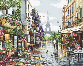 Paris in flowers - counted cross stitch kit by Luca-s B2365