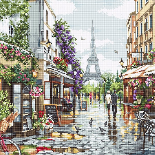 Paris in flowers - counted cross stitch kit by Luca-s B2365