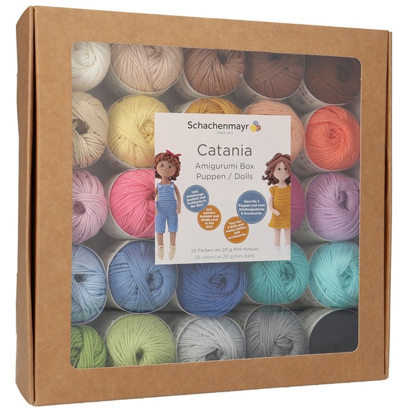 Amigurumi Box Dolls - Catania box DE/EN Set of cotton yarn with 2 Dolls and many Clothes designs