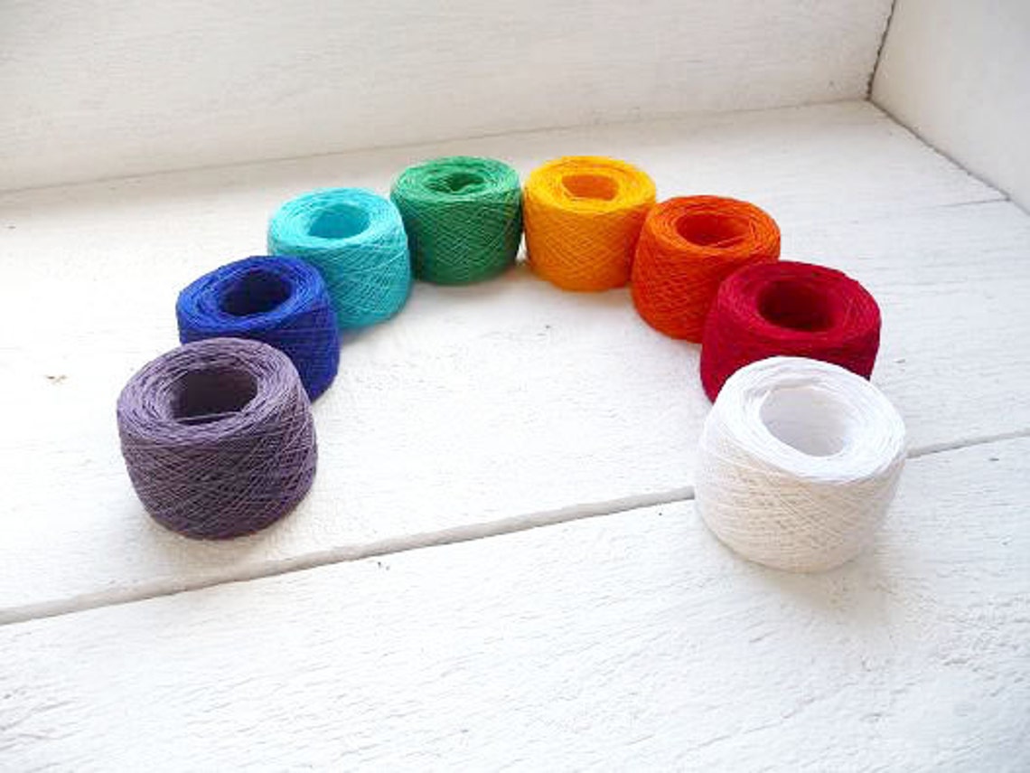 Linen Crochet Thread Rainbow Mix of Linen Yarn Etsy